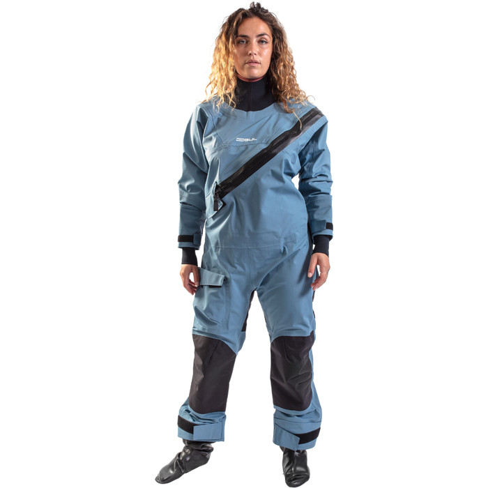 2024 Gul Womens Dartmouth Eclip Zip Drysuit & Free Underfleece GM0383-B9 - Bl / Geo